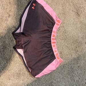 Under Armour Pink and Black Mesh Shorts